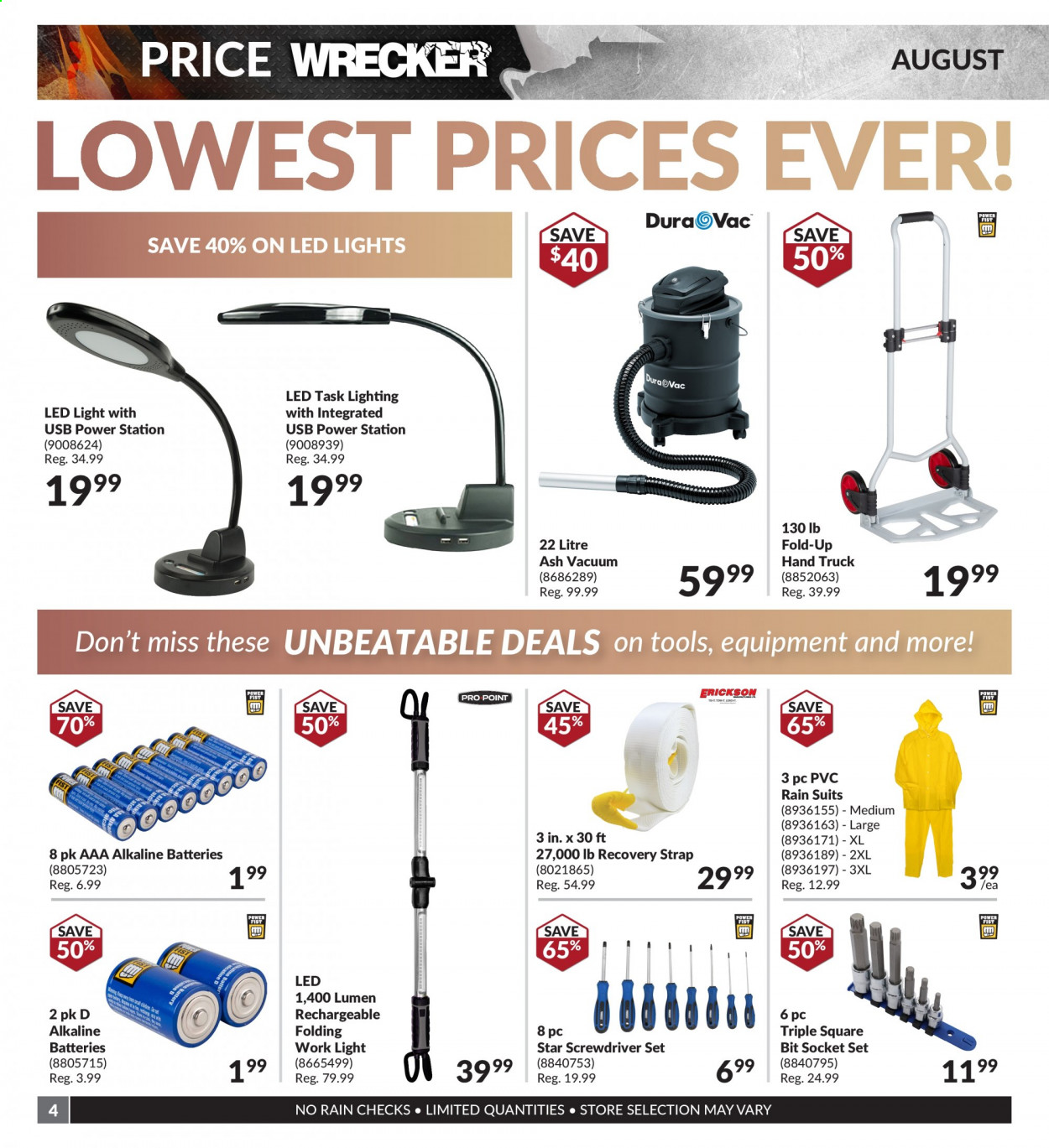 thumbnail - Princess Auto Flyer - August 01, 2021 - August 31, 2021 - Sales products - screwdriver, socket set, screwdriver set, hand truck, strap. Page 4.