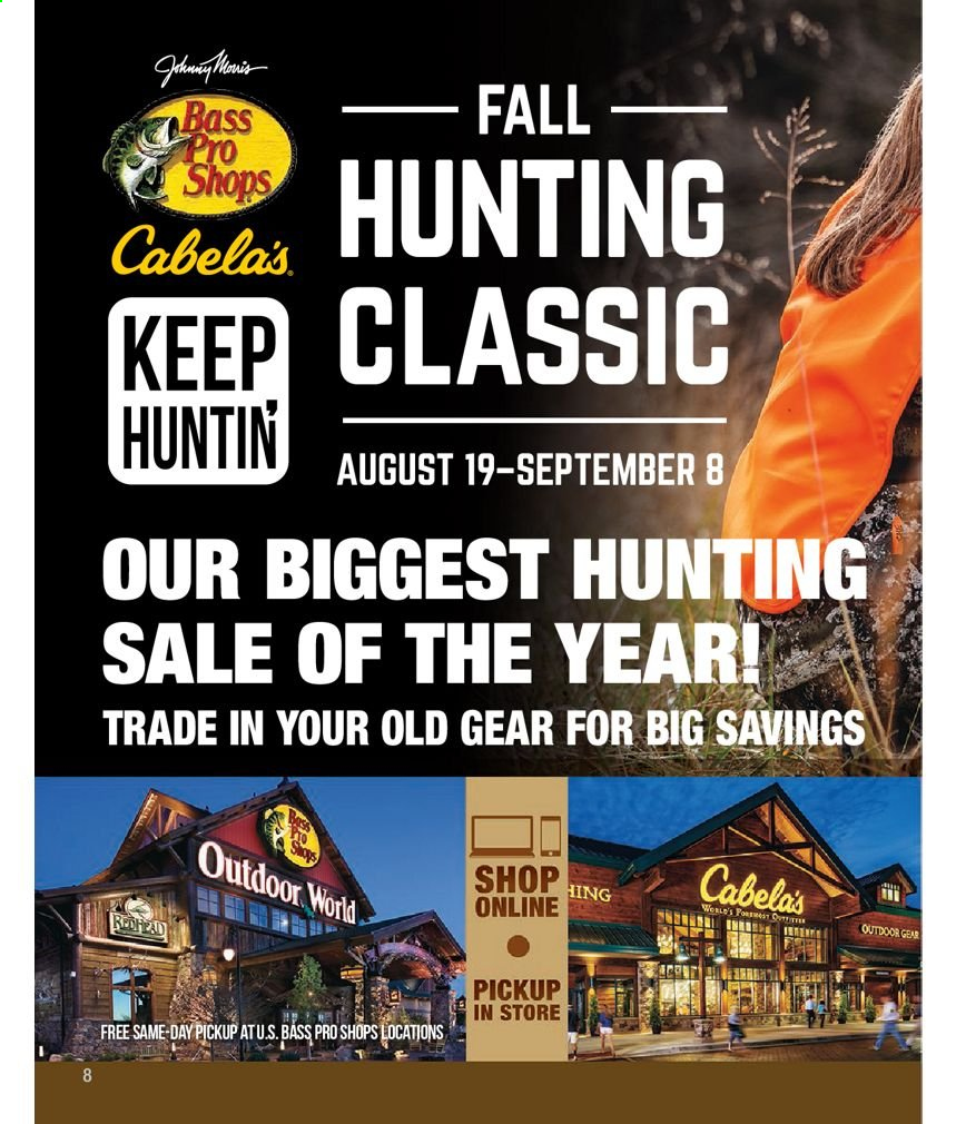 thumbnail - Bass Pro Shops Flyer - Sales products - Bass Pro. Page 8.