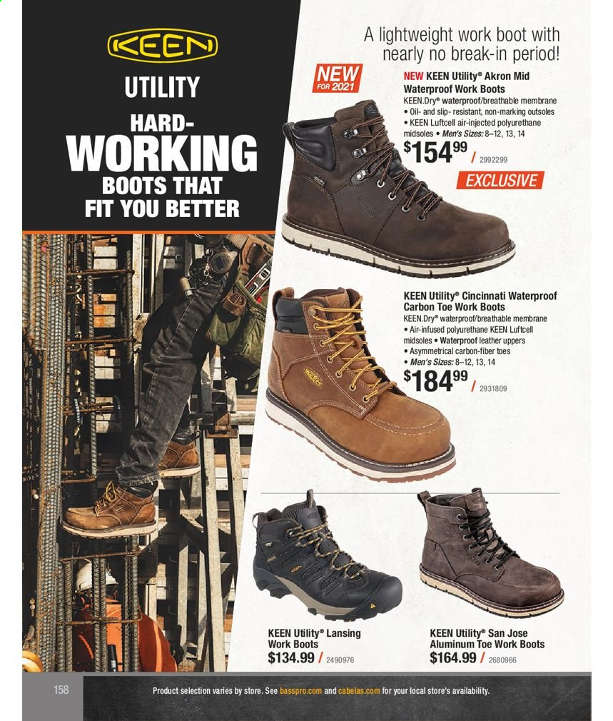 thumbnail - Bass Pro Shops Flyer - Sales products - boots. Page 158.