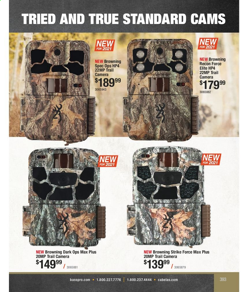 thumbnail - Bass Pro Shops Flyer - Sales products - trail cam, Browning. Page 393.