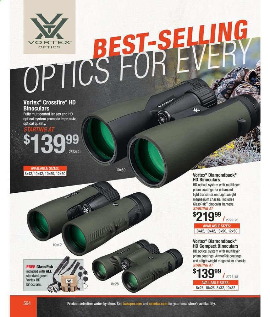 thumbnail - Bass Pro Shops Flyer - Sales products - lenses, binoculars. Page 564.