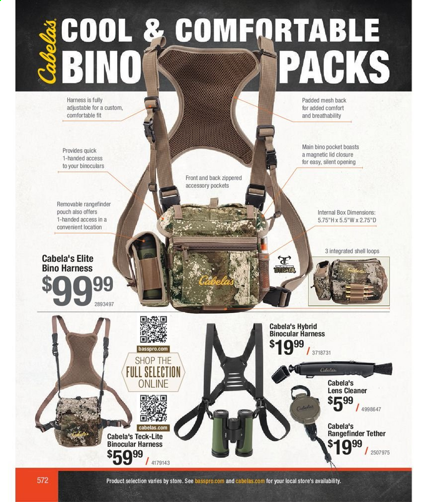 thumbnail - Bass Pro Shops Flyer - Sales products - lens, rangefinder, binoculars. Page 572.