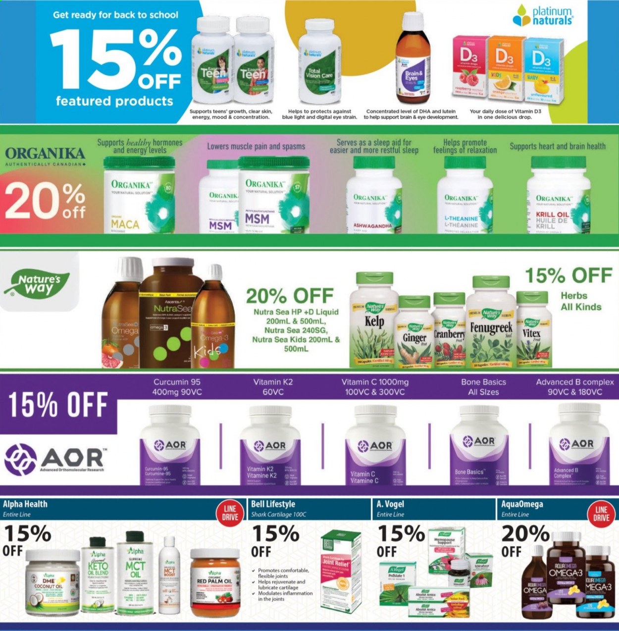 thumbnail - Healthy Planet Flyer - August 12, 2021 - September 15, 2021 - Sales products - ginger, herbs, coconut oil, palm oil, Rejuvenate, vitamin c, Omega-3, vitamin D3. Page 3.
