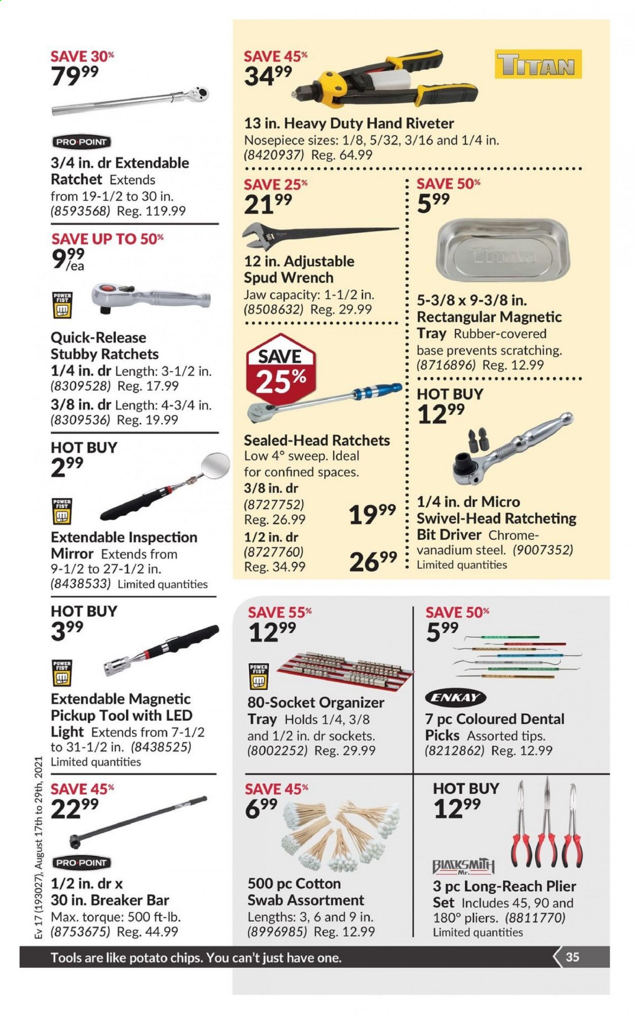 thumbnail - Princess Auto Flyer - August 17, 2021 - August 29, 2021 - Sales products - pliers. Page 34.