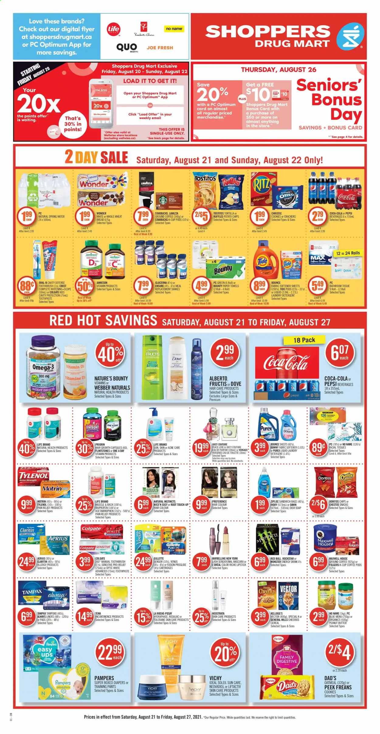 Shoppers Drug Mart flyer - August 21, 2021 - August 27, 2021. Page 1
