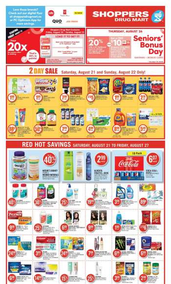 Shoppers Drug Mart Flyer - August 21, 2021 - August 27, 2021.