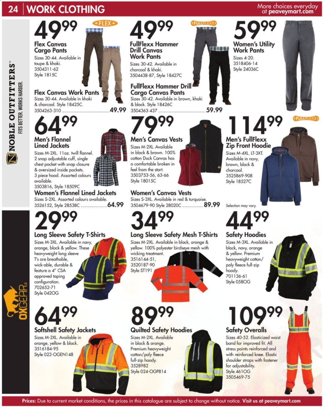 thumbnail - Peavey Mart Flyer - August 18, 2021 - November 30, 2021 - Sales products - canvas, jacket, cargo pants, pants, t-shirt, hoodie, drill. Page 24.