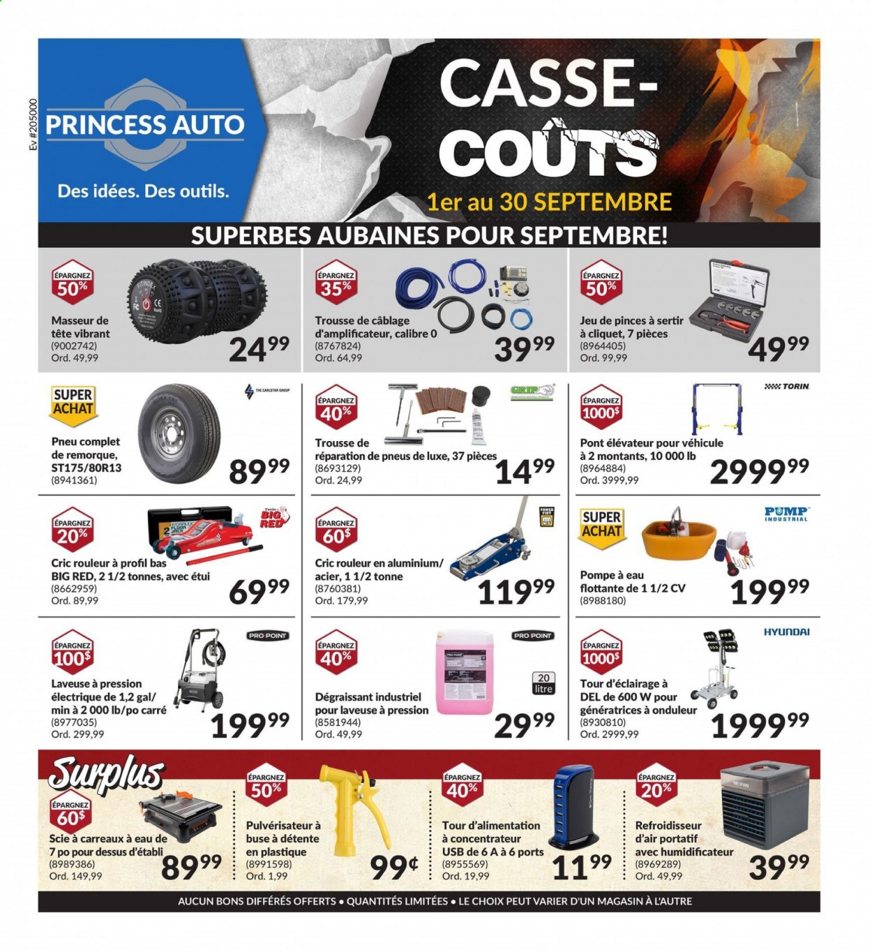 thumbnail - Princess Auto Flyer - September 01, 2021 - September 30, 2021 - Sales products - pump. Page 1.