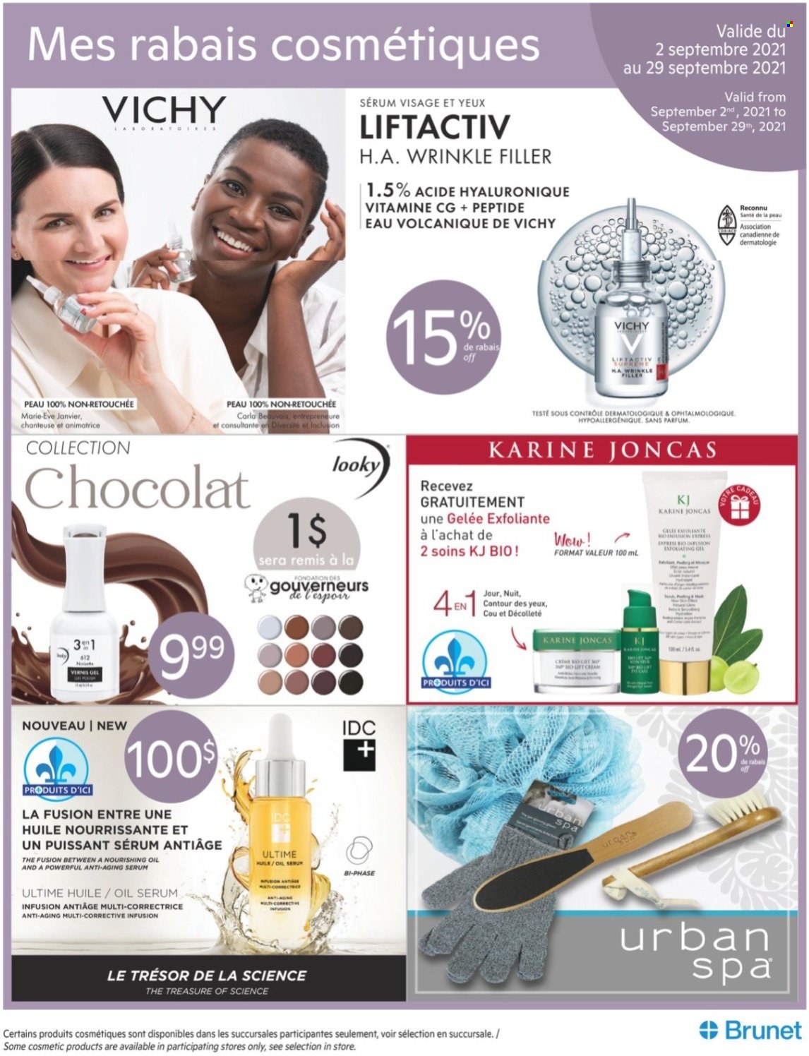 thumbnail - Brunet Flyer - September 02, 2021 - September 29, 2021 - Sales products - Vichy, serum, contour. Page 1.