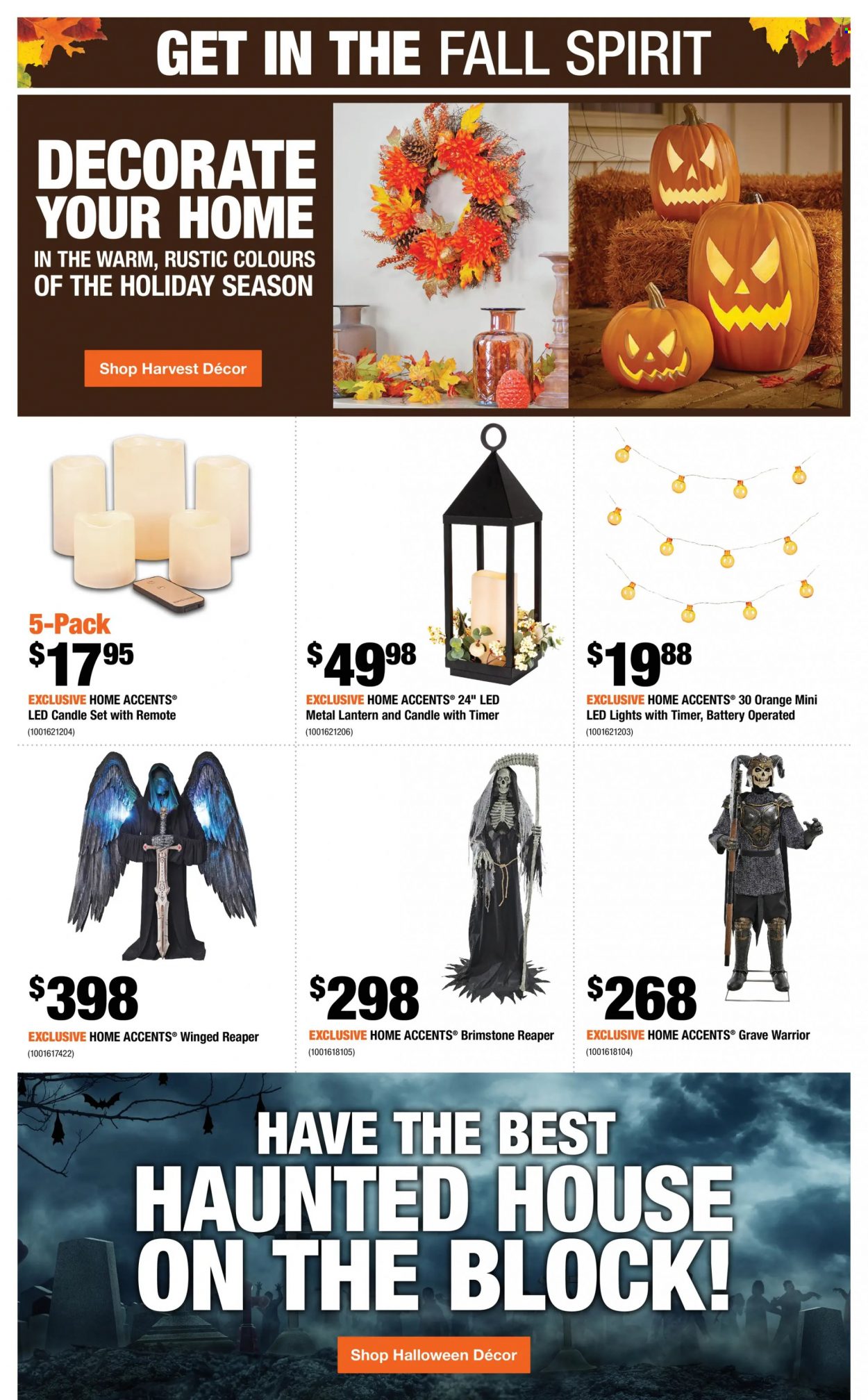 thumbnail - The Home Depot Flyer - September 09, 2021 - September 15, 2021 - Sales products - candle, lantern, metal lantern, LED light. Page 17.