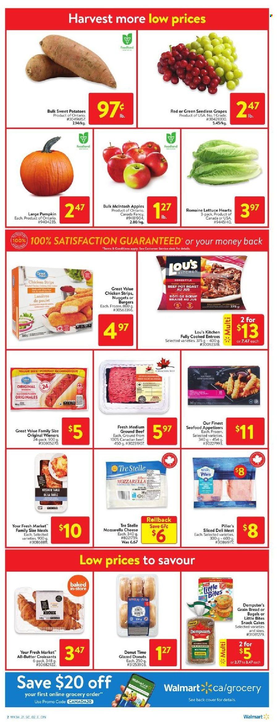 thumbnail - Circulaire Walmart - 16 Septembre 2021 - 22 Septembre 2021 - Produits soldés - croissant, donut, fromage, mozzarella. Page 2.