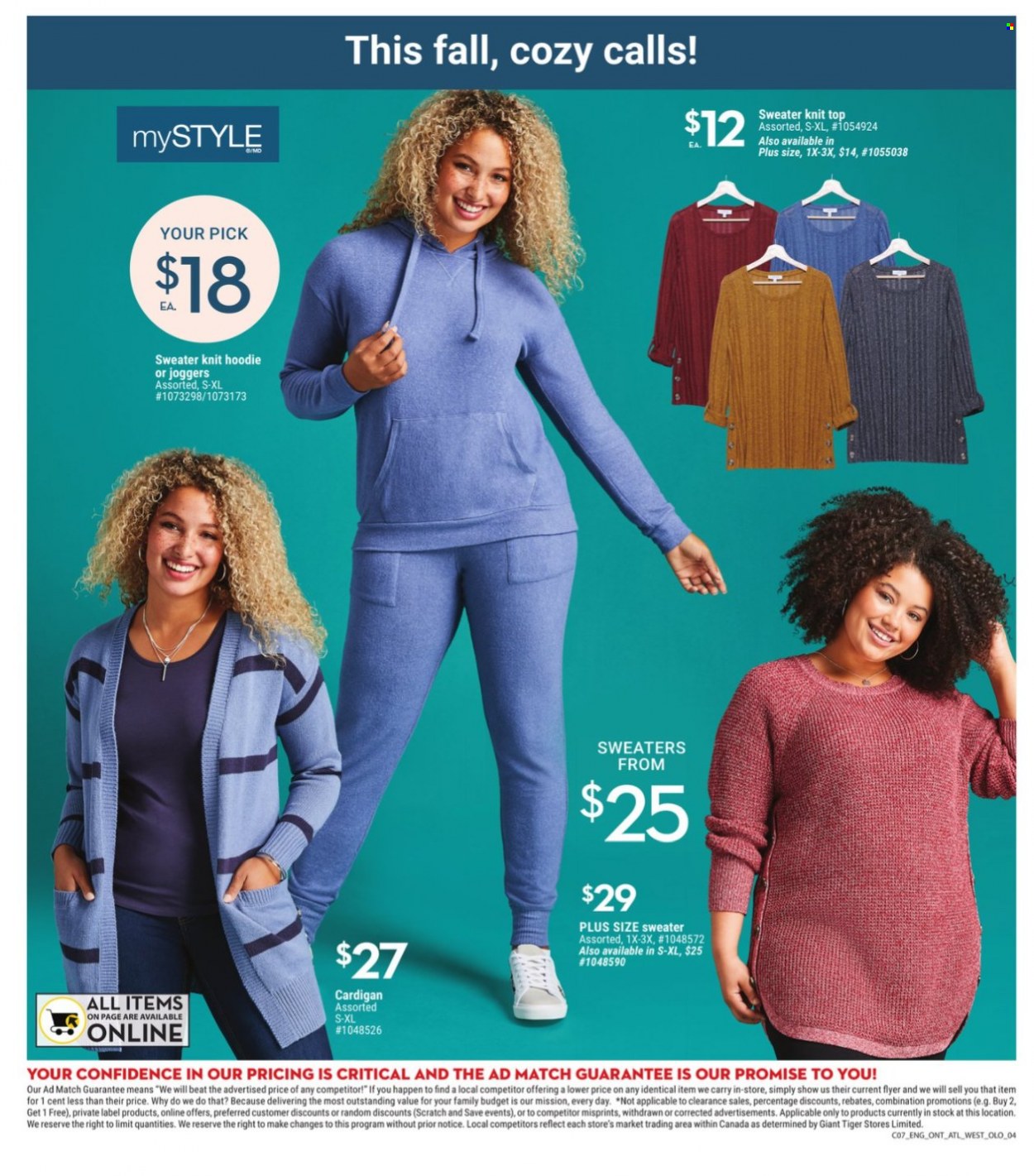 thumbnail - Giant Tiger Flyer - September 15, 2021 - September 21, 2021 - Sales products - sweater, hoodie, joggers, cardigan. Page 6.