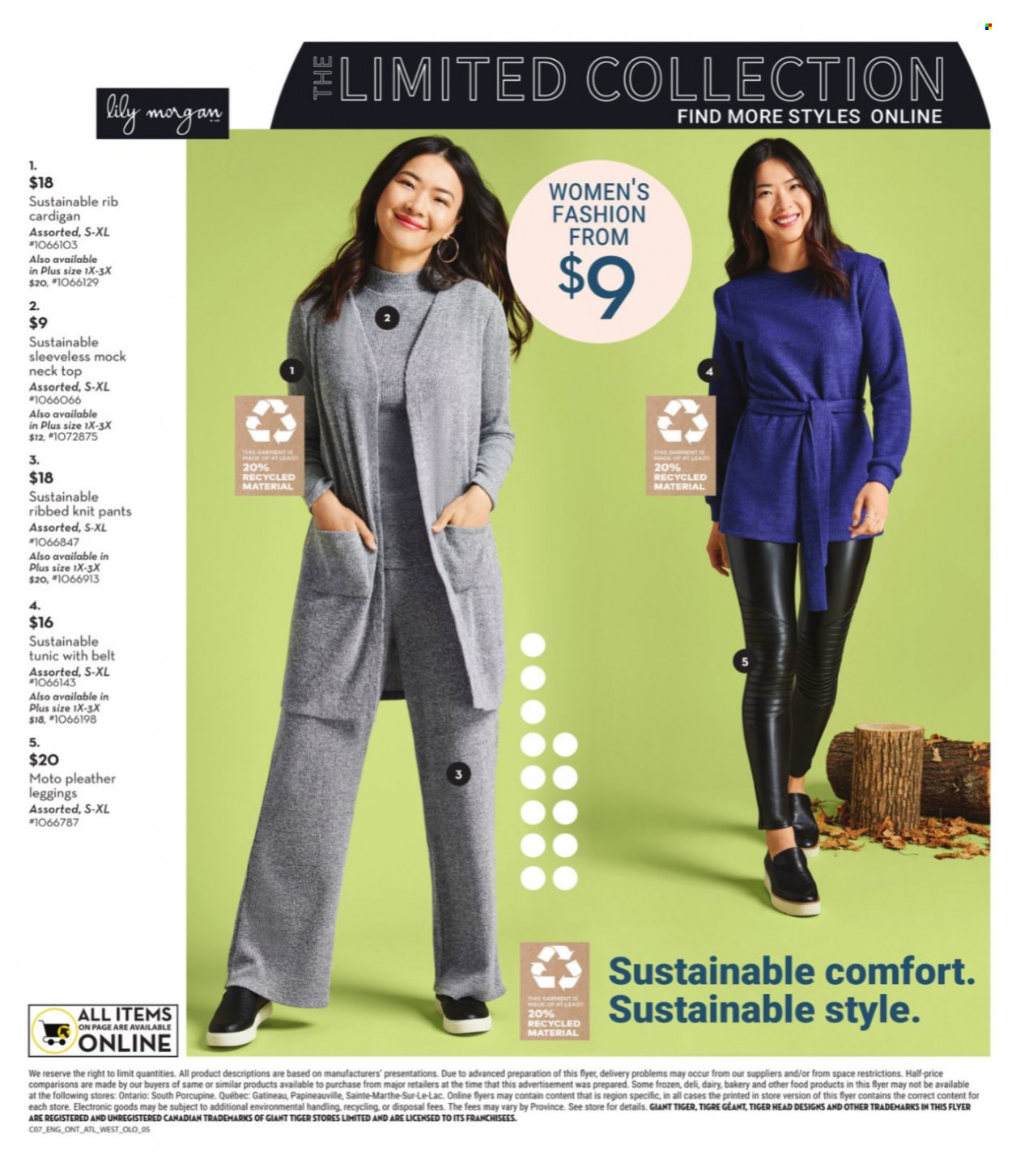 thumbnail - Giant Tiger Flyer - September 15, 2021 - September 21, 2021 - Sales products - pants, leggings, cardigan. Page 7.