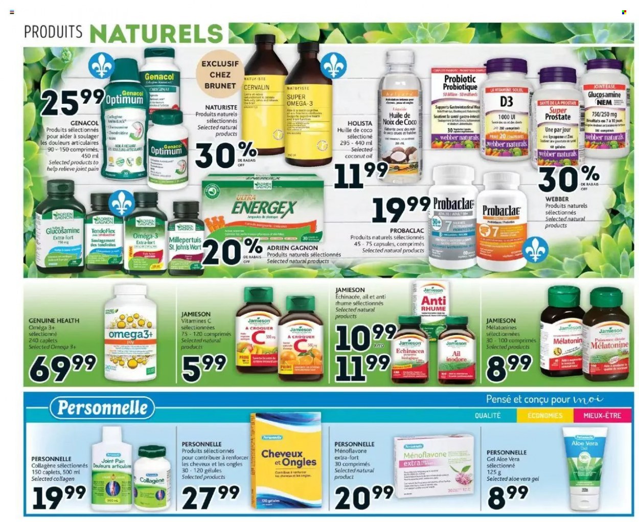 thumbnail - Brunet Flyer - September 23, 2021 - September 29, 2021 - Sales products - Joy, coconut oil, glucosamine, Melatonin, Omega-3, vitamin D3. Page 3.