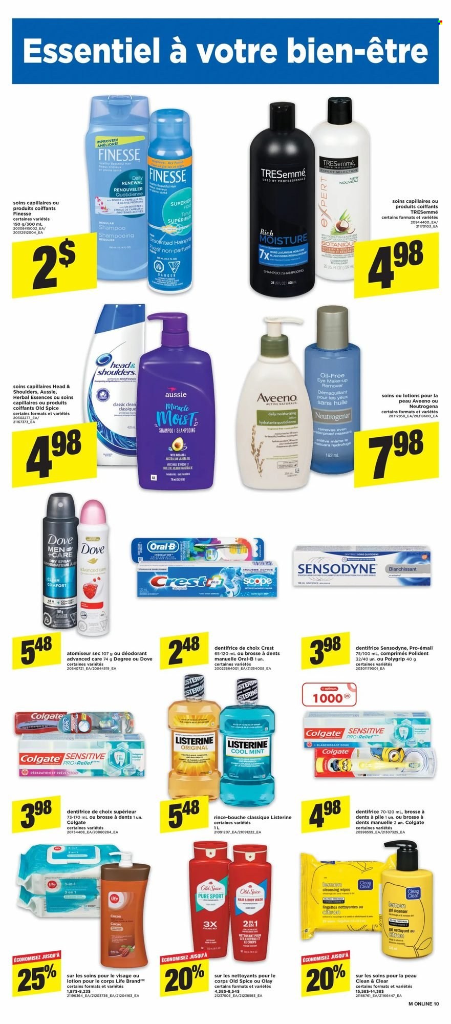 thumbnail - Maxi Flyer - September 23, 2021 - September 29, 2021 - Sales products - cocoa, spice, cleansing wipes, wipes, Aveeno, body wash, Polident, Crest, Olay, Clean & Clear, Aussie, TRESemmé, Herbal Essences, body lotion, anti-perspirant, makeup, Dove, Colgate, Listerine, Neutrogena, shampoo, Head & Shoulders, Old Spice, Oral-B, Sensodyne, deodorant. Page 15.