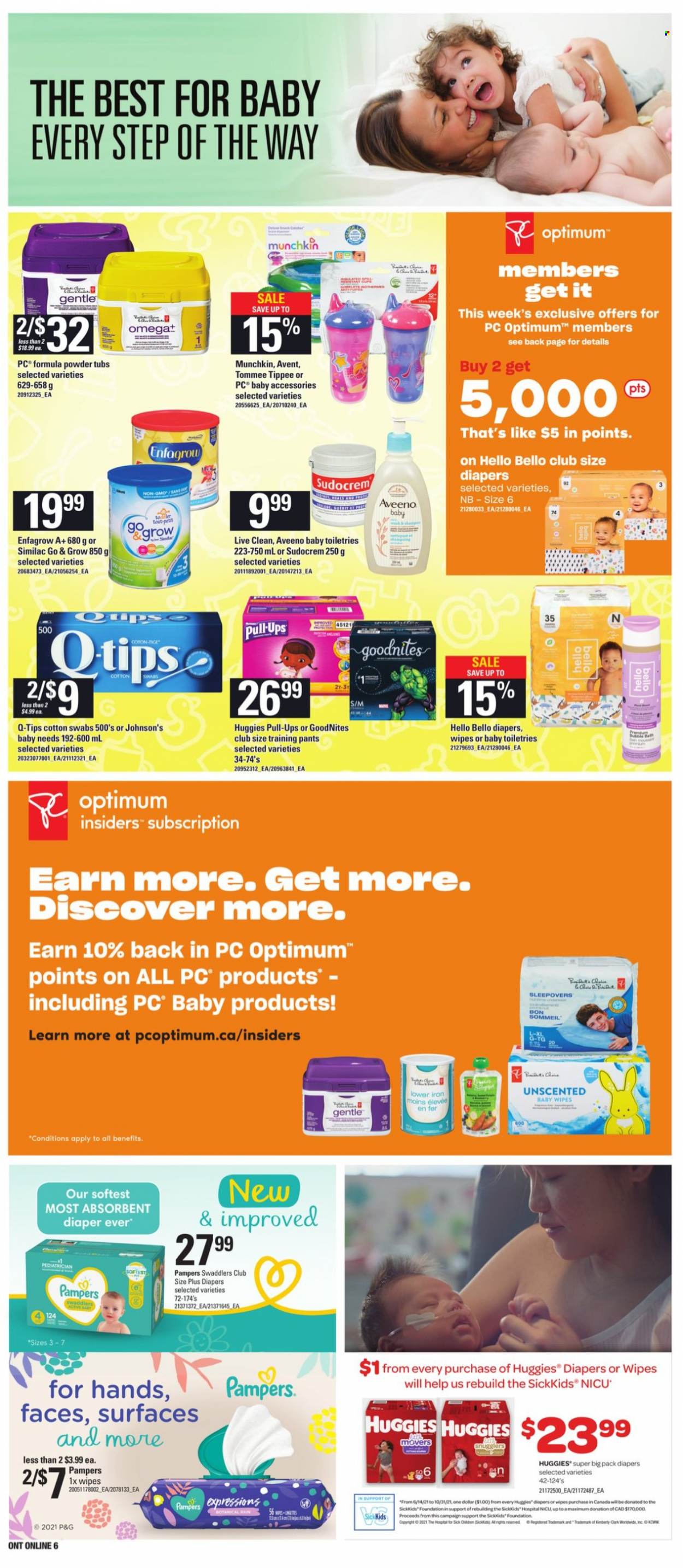 thumbnail - Loblaws Flyer - September 23, 2021 - September 29, 2021 - Sales products - Similac, wipes, pants, baby wipes, nappies, Johnson's, baby pants, Aveeno, Optimum, Sudocrem, Huggies, Pampers. Page 10.
