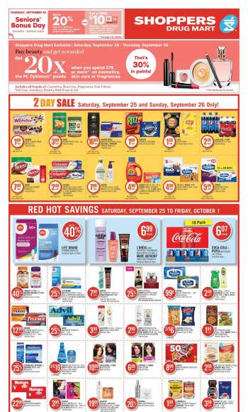 Shoppers Drug Mart Flyer - September 25, 2021 - October 01, 2021.