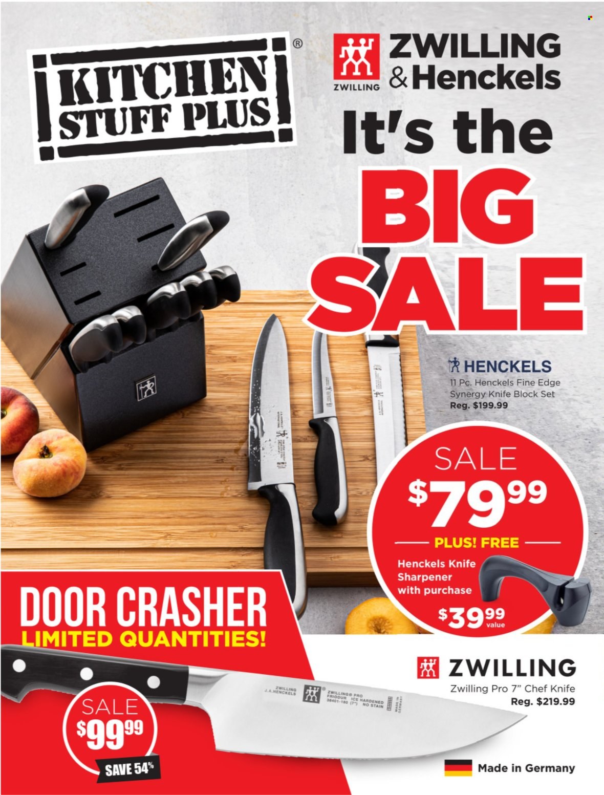 thumbnail - Kitchen Stuff Plus Flyer - September 16, 2021 - October 11, 2021 - Sales products - knife, sharpener, knife block, knife sharpener. Page 1.