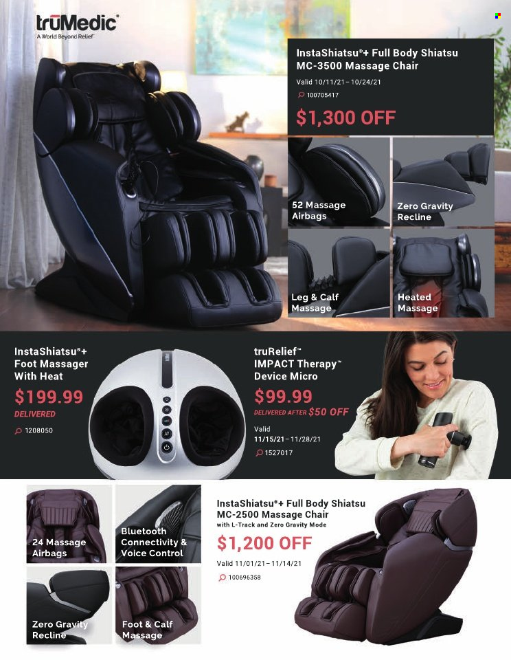 thumbnail - Costco Flyer - October 01, 2021 - November 30, 2021 - Sales products - massager, massage chair, foot massager, chair. Page 3.
