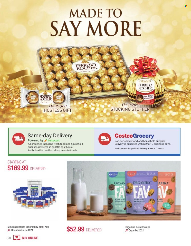 thumbnail - Costco Flyer - October 01, 2021 - November 30, 2021 - Sales products - cookies, Ferrero Rocher. Page 20.
