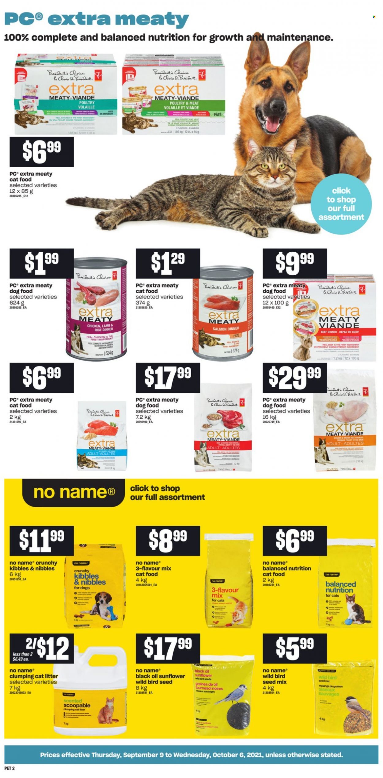 thumbnail - Atlantic Superstore Flyer - September 09, 2021 - October 06, 2021 - Sales products - No Name, rice, oil, cat litter, animal food, bird food, cat food, dog food, plant seeds, sunflower. Page 2.
