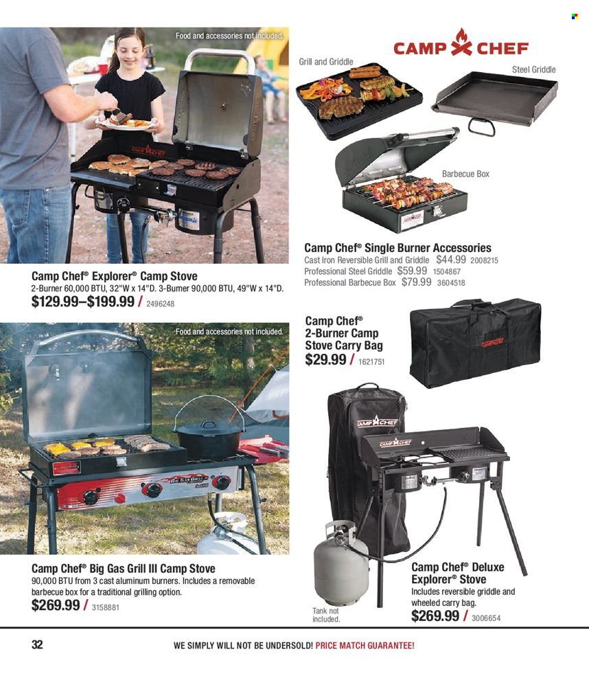 thumbnail - Bass Pro Shops Flyer - Sales products - carry bag, stove, gas grill, grill, tank. Page 32.