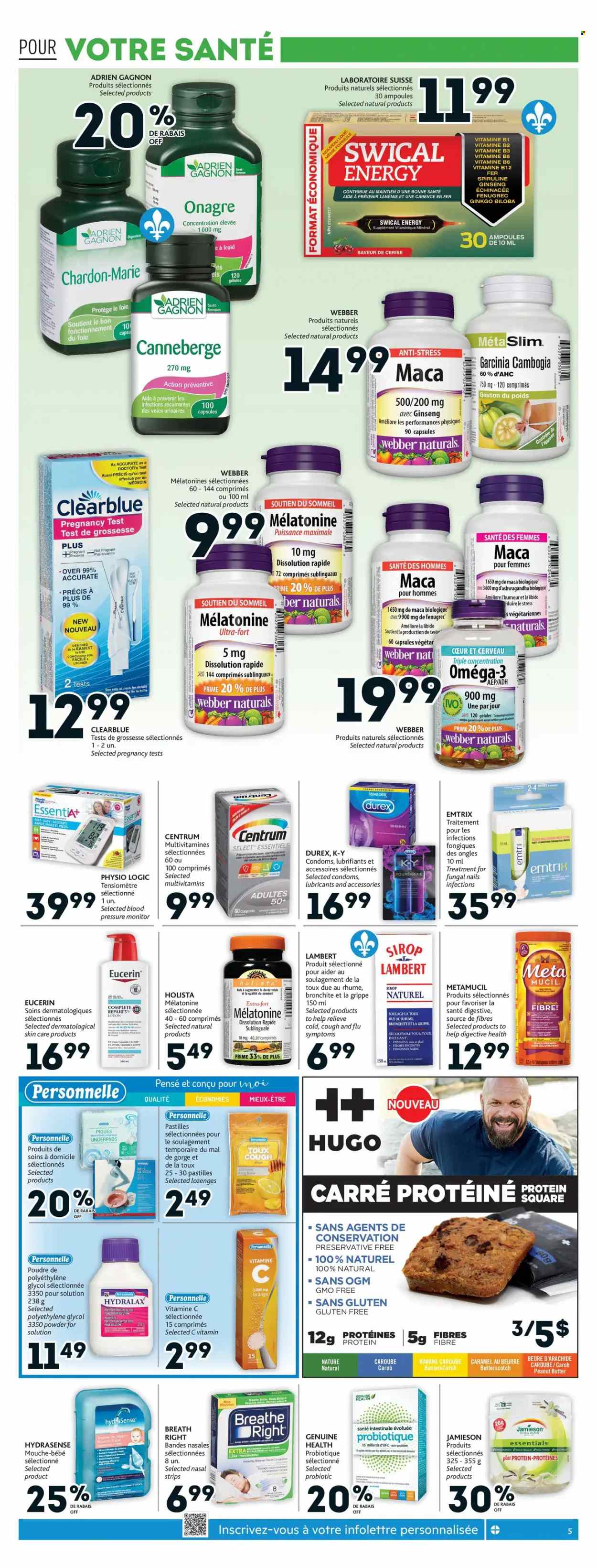 thumbnail - Brunet Flyer - September 30, 2021 - October 06, 2021 - Sales products - body lotion, multivitamin, Omega-3, ginseng, Centrum, Metamucil, pressure monitor, Eucerin. Page 3.