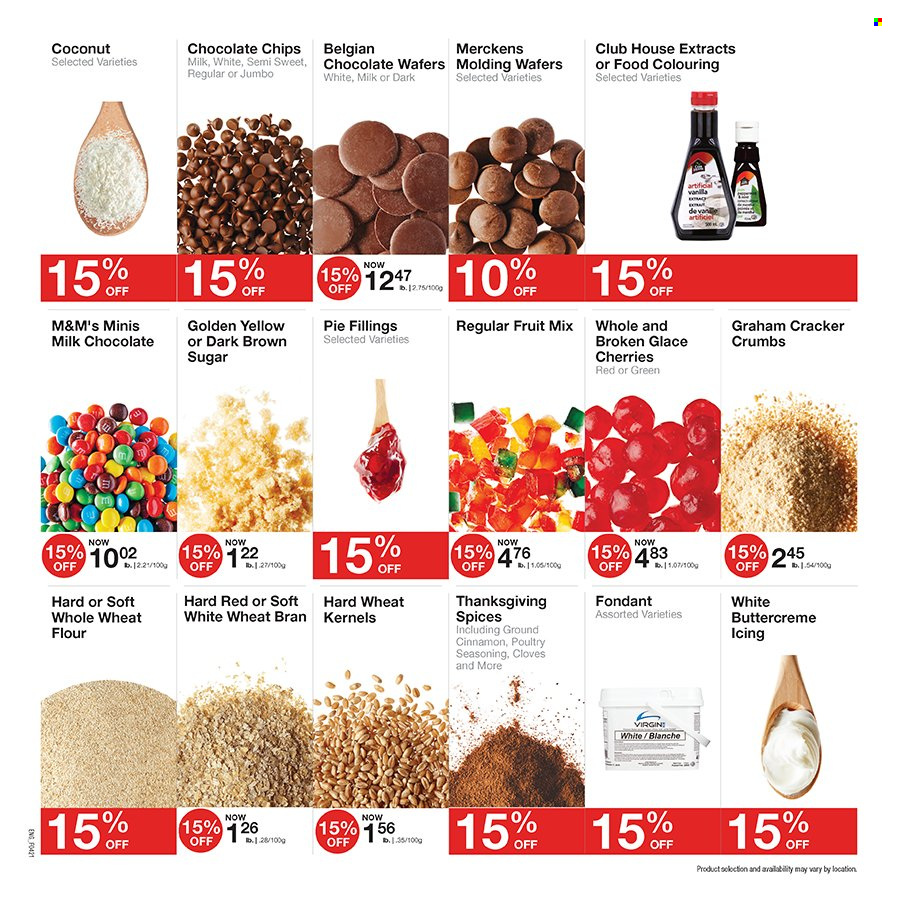 thumbnail - Bulk Barn Flyer - September 30, 2021 - October 17, 2021 - Sales products - pie, cherries, coconut, milk chocolate, wafers, chocolate wafer, fruit mix, crackers, cane sugar, flour, cloves, spice, cinnamon, M&M's. Page 3.