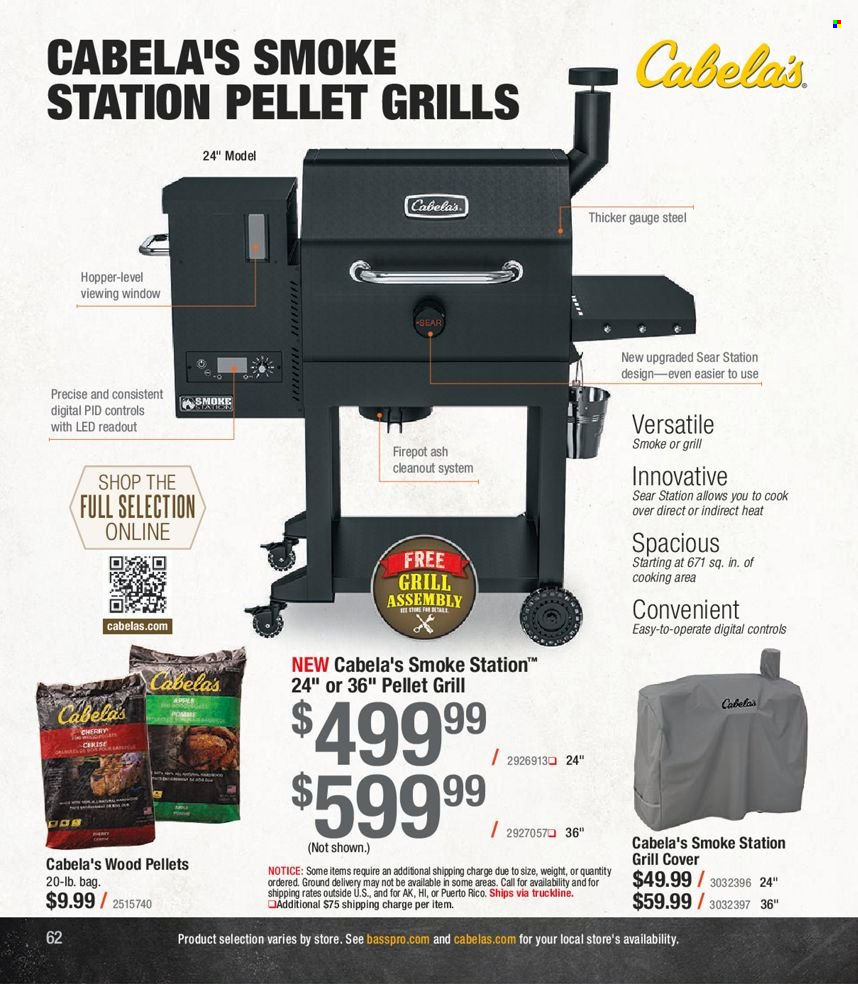 thumbnail - Bass Pro Shops Flyer - Sales products - grill, pellet grill. Page 62.