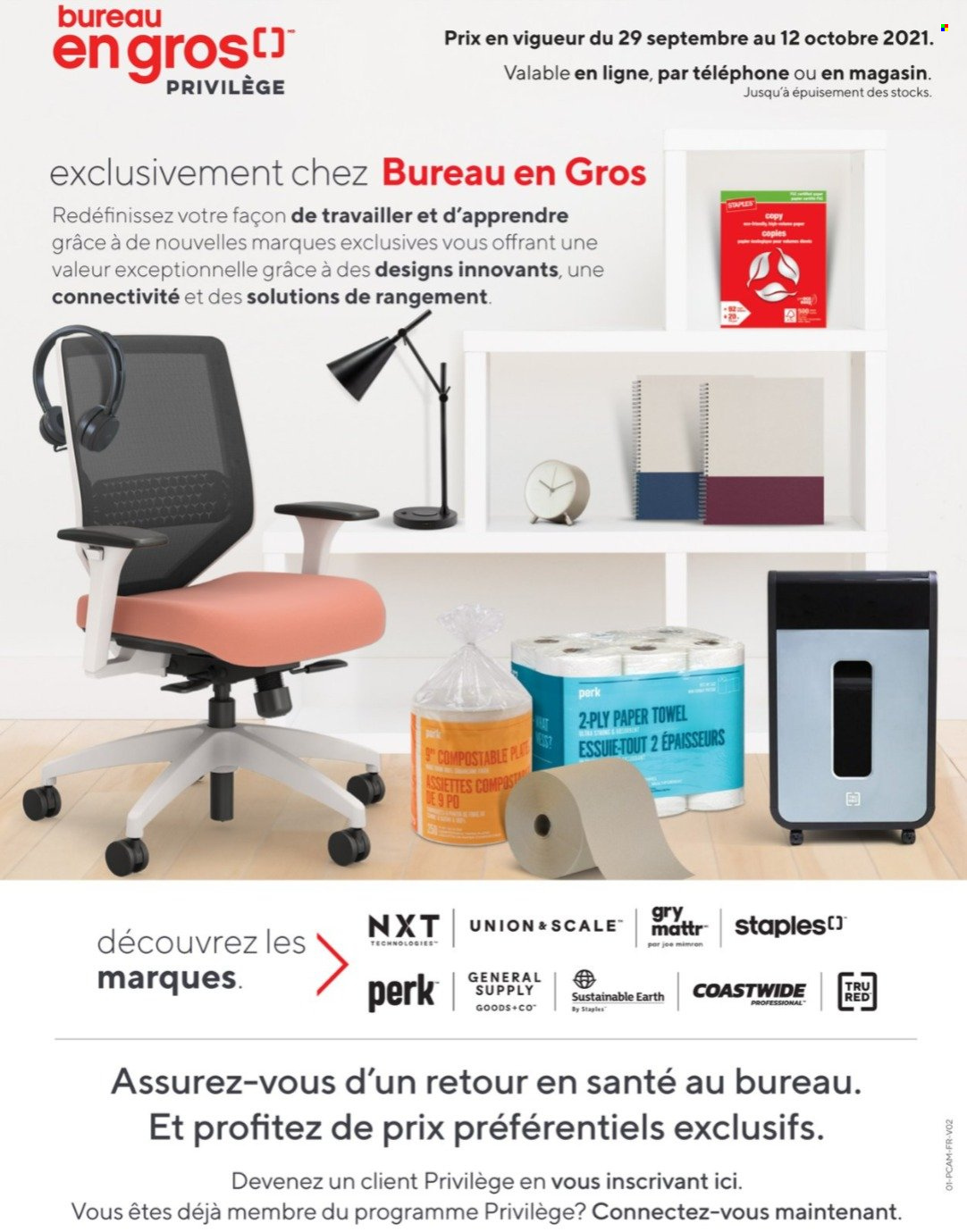 thumbnail - Bureau en Gros Flyer - September 29, 2021 - October 12, 2021 - Sales products - scale. Page 1.