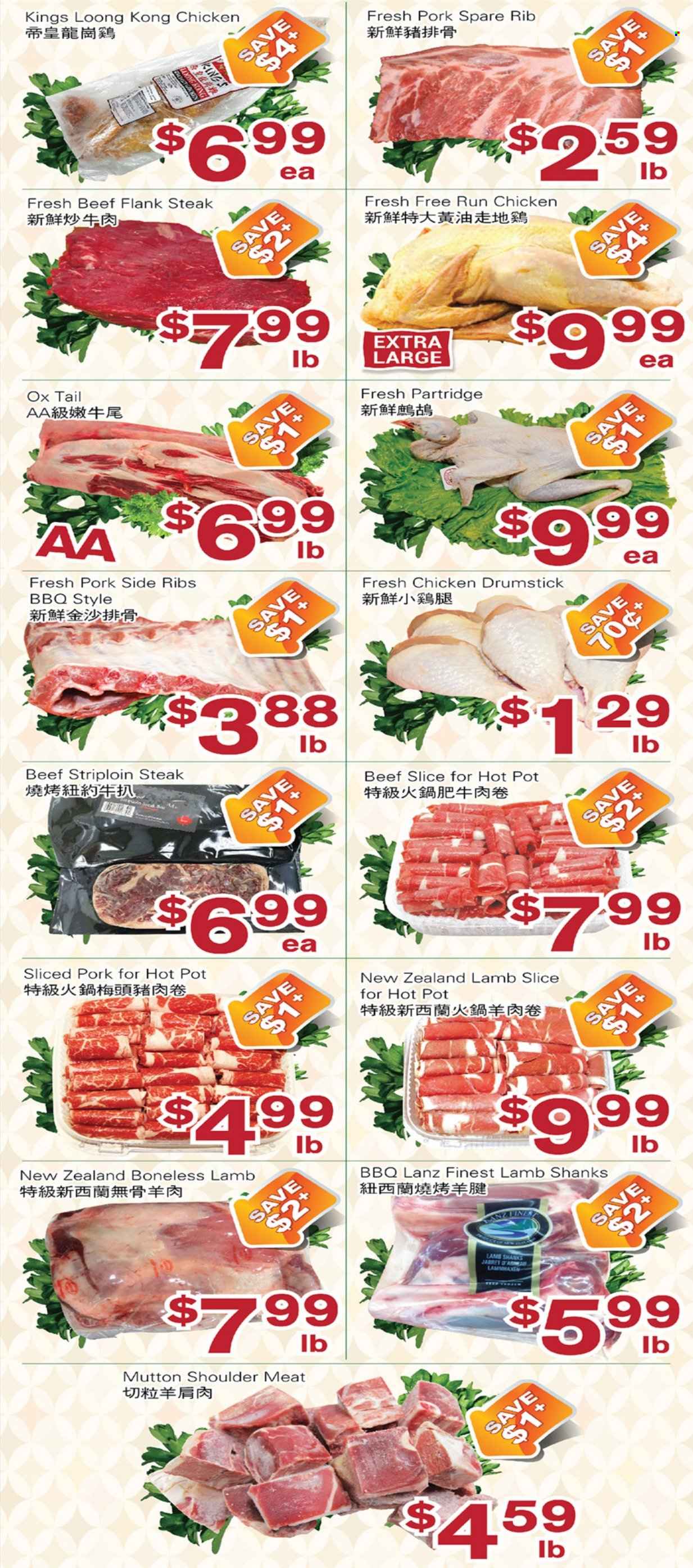thumbnail - First Choice Supermarket Flyer - October 01, 2021 - October 07, 2021 - Sales products - beef meat, striploin steak, flank steak, mutton meat, steak. Page 2.