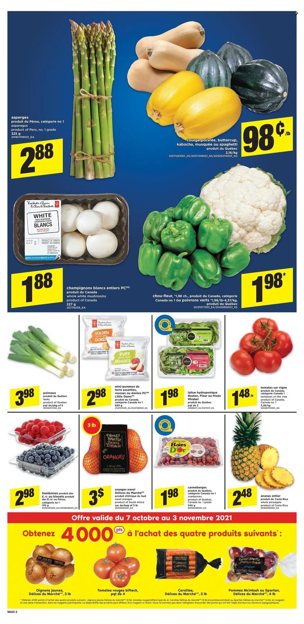 thumbnail - Maxi & Cie Flyer - October 07, 2021 - October 13, 2021 - Sales products - tomatoes, pineapple, navel oranges, spaghetti, cranberries, oranges. Page 3.