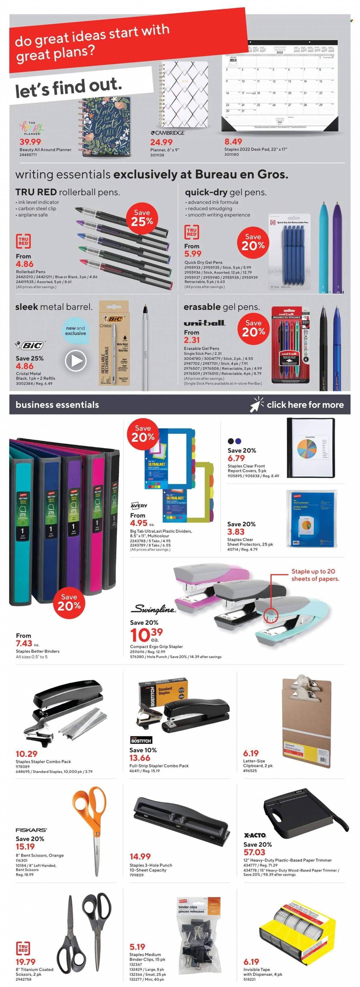 thumbnail - Bureau en Gros Flyer - October 06, 2021 - October 12, 2021 - Sales products - Fiskars, dispenser, pen, stapler, scissors, paper, clipboard. Page 4.