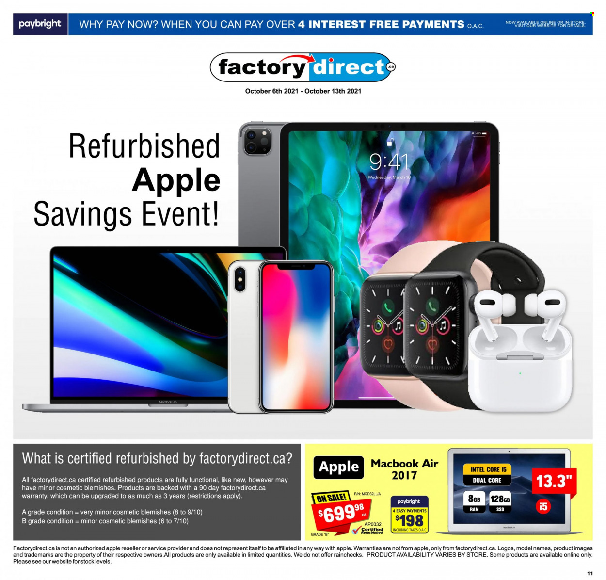 thumbnail - Factory Direct Flyer - October 06, 2021 - October 13, 2021 - Sales products - Intel, pin, MacBook, MacBook Air. Page 1.