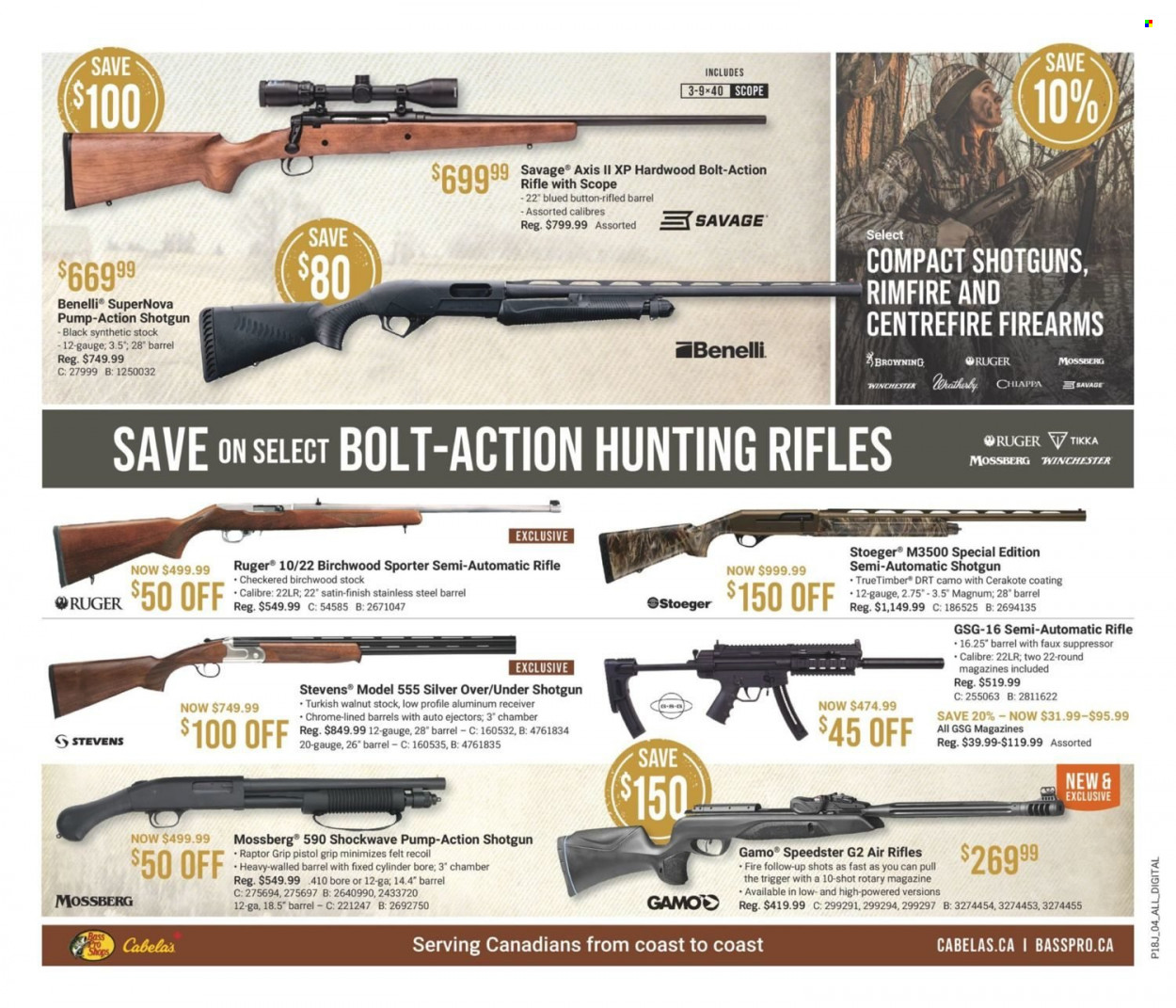 thumbnail - Bass Pro Shops Flyer - October 07, 2021 - October 20, 2021 - Sales products - pump, Browning, rifle, Ruger, semi-automatic rifle, shotgun, Tikka, savage, Stoeger, scope. Page 5.