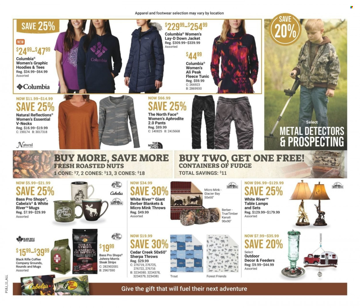 thumbnail - Bass Pro Shops Flyer - October 07, 2021 - October 20, 2021 - Sales products - fudge, toffee, coffee, blanket, jacket, pants, t-shirt, sherpa, hoodie, Bass Pro. Page 13.