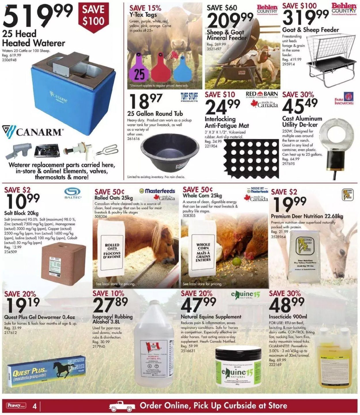 thumbnail - Peavey Mart Flyer - October 07, 2021 - October 14, 2021 - Sales products - container, eraser, feeder, tank, waterer, water tank, anti-fatigue mat. Page 5.