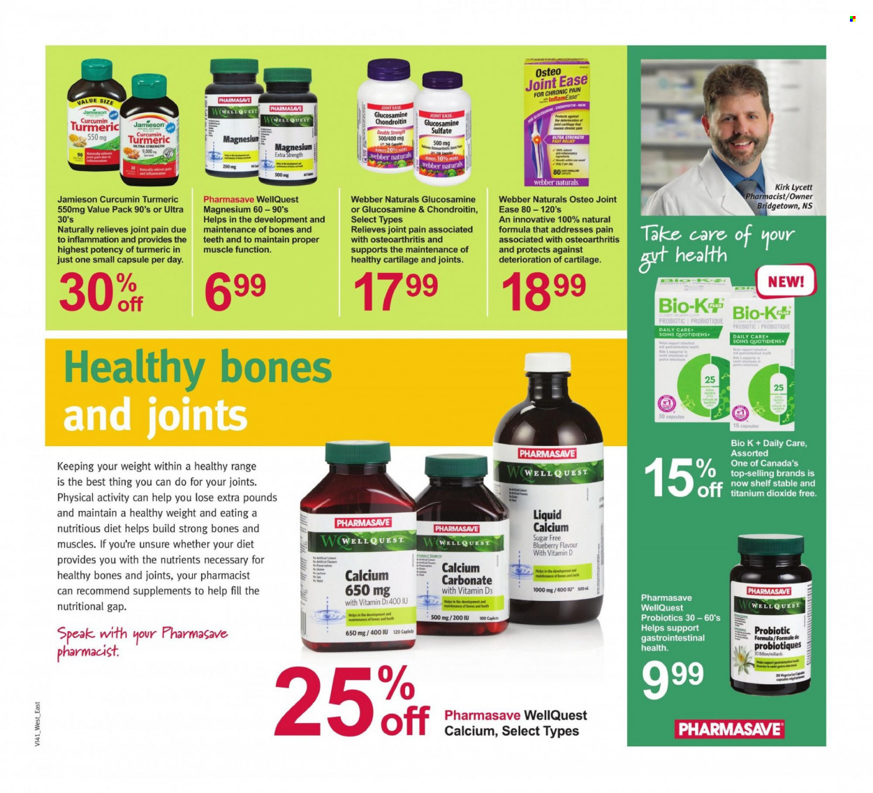 thumbnail - Pharmasave Flyer - October 08, 2021 - October 14, 2021 - Sales products - yeast, turmeric, glucosamine, magnesium, probiotics, vitamin D3, calcium. Page 7.