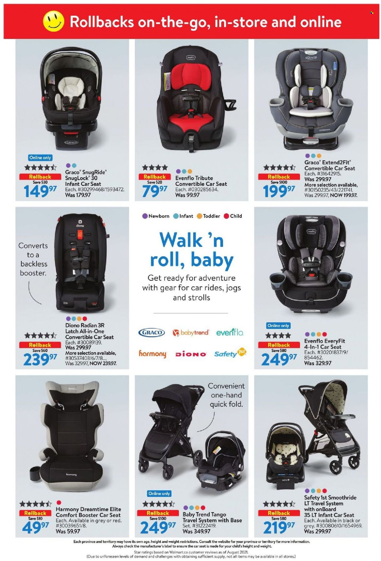 thumbnail - Walmart Flyer - October 14, 2021 - October 27, 2021 - Sales products - base set, safety 1st, baby car seat. Page 2.
