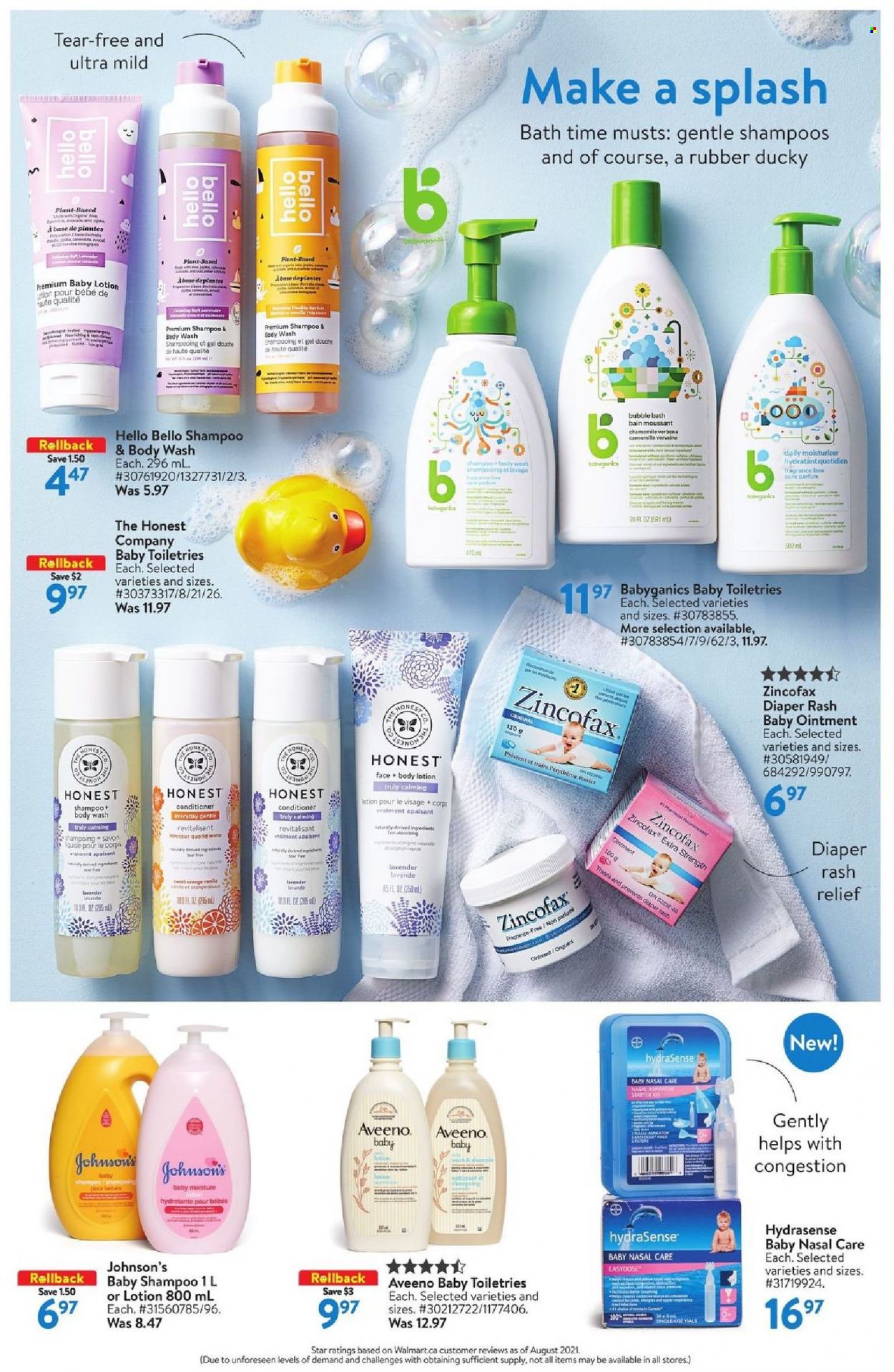thumbnail - Walmart Flyer - October 14, 2021 - October 27, 2021 - Sales products - TRULY, Johnson's, Aveeno, ointment, body wash, bubble bath, moisturizer, conditioner, body lotion, eraser, shampoo, oranges. Page 11.