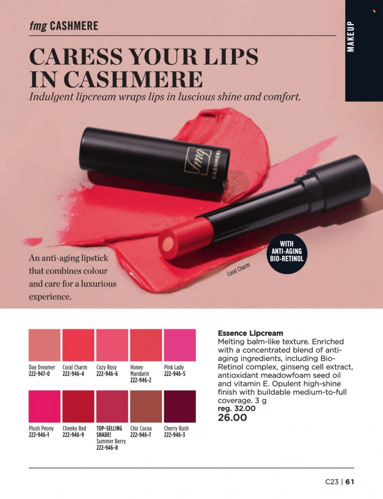 thumbnail - Avon Flyer - Sales products - lipstick, makeup, ginseng. Page 61.