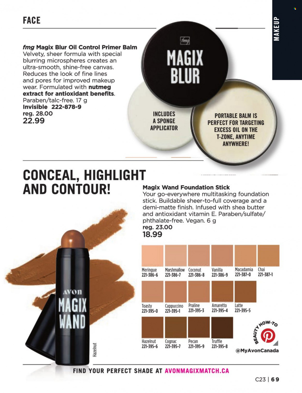 thumbnail - Avon Flyer - Sales products - Avon, makeup, contour. Page 69.
