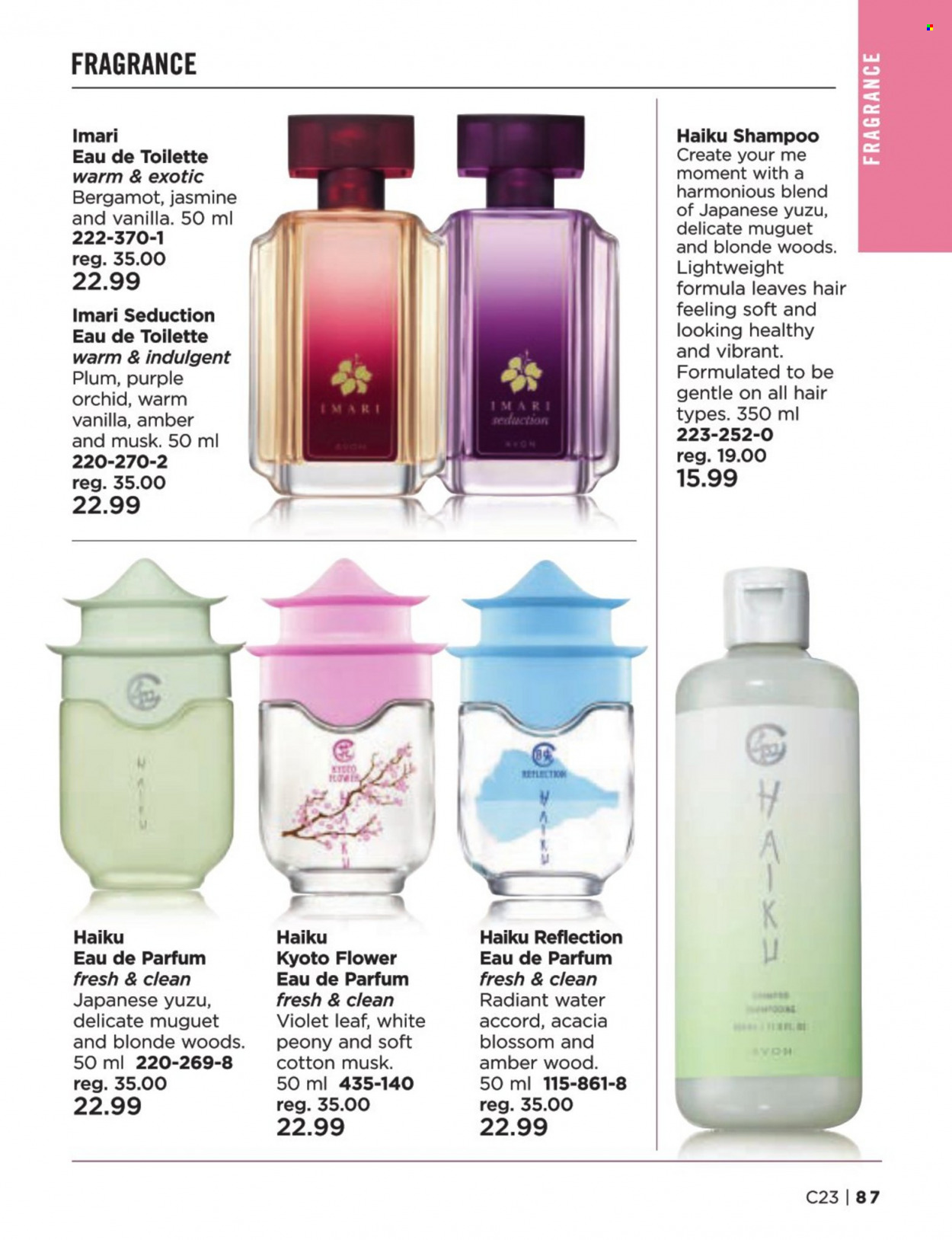 thumbnail - Avon Flyer - Sales products - Avon, fragrance, Kyoto, Imari, eau de parfum, eau de toilette. Page 87.