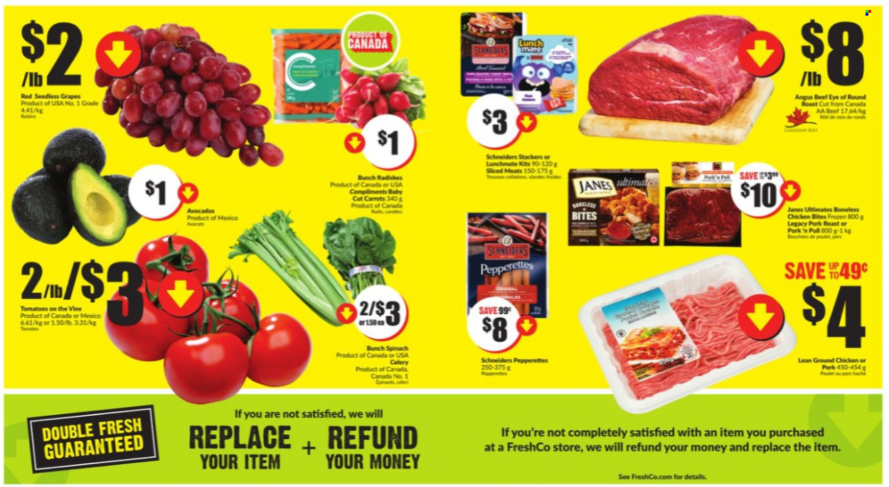 thumbnail - Circulaire FreshCo. - 14 Octobre 2021 - 20 Octobre 2021 - Produits soldés - tomates, poulet, raisins. Page 2.