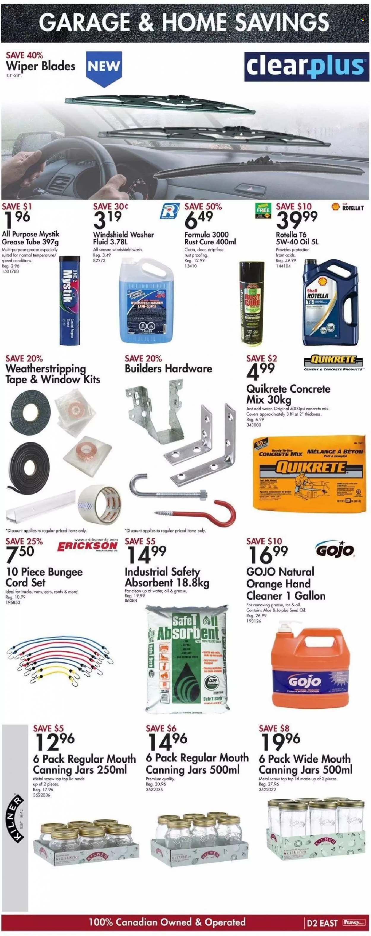 thumbnail - Peavey Mart Flyer - October 15, 2021 - October 21, 2021 - Sales products - lid, jar, plant seeds, concrete mix, cord set, wiper blades, cleaner, washer fluid, Rotella, Shell. Page 13.