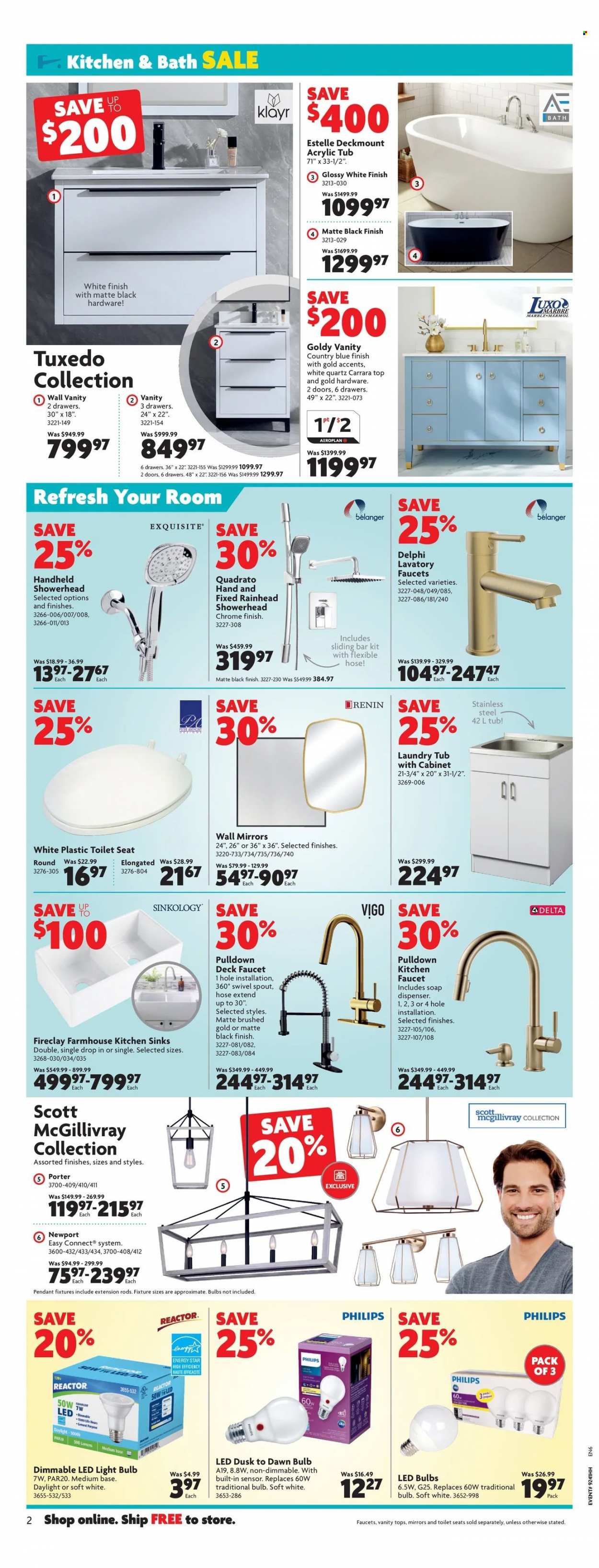 thumbnail - Home Hardware Flyer - October 14, 2021 - October 20, 2021 - Sales products - Philips, cabinet, vanity, mirror, toilet seat, faucet, showerhead, LED light, Scott. Page 3.