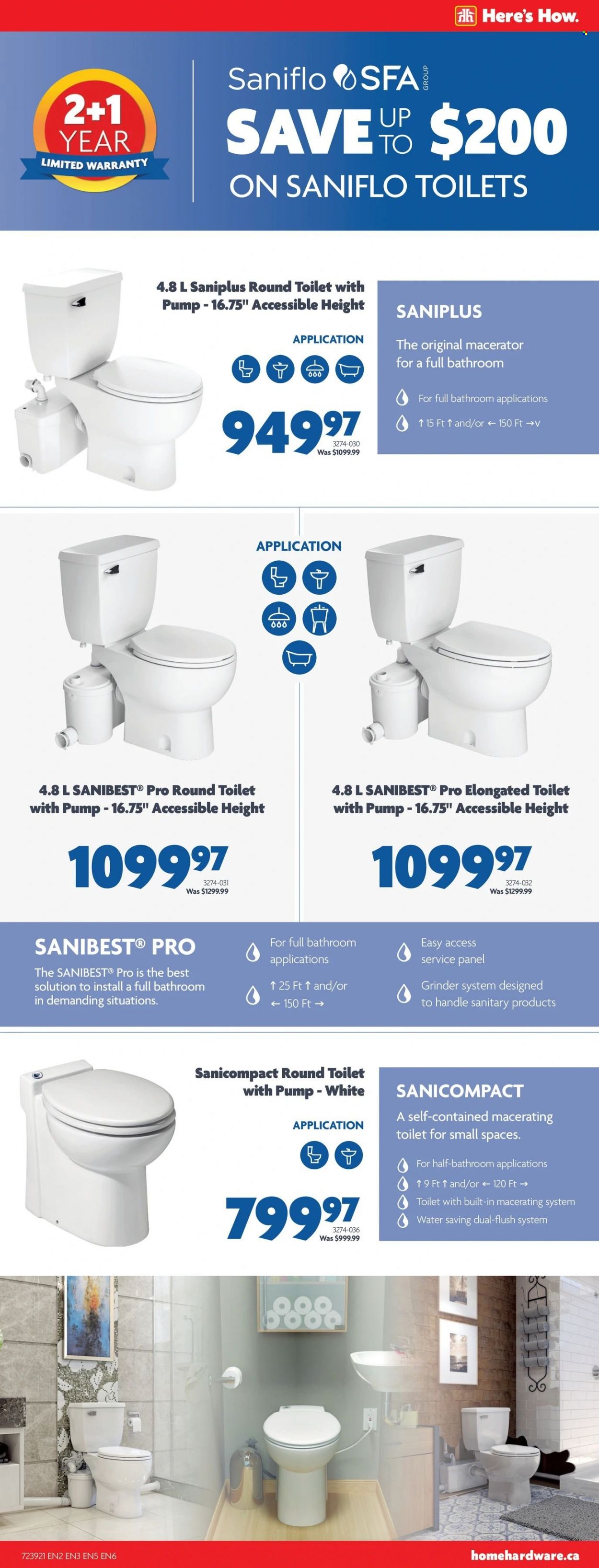 thumbnail - Home Hardware Flyer - October 14, 2021 - October 20, 2021 - Sales products - grinder, toilet, pump. Page 12.