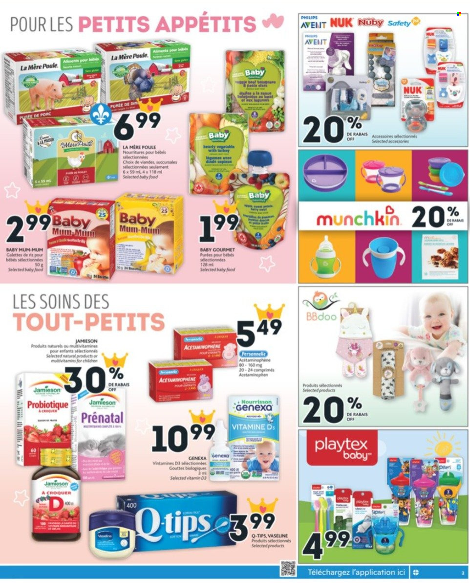 thumbnail - Brunet Flyer - October 14, 2021 - October 20, 2021 - Sales products - Nuk, Vaseline, Playtex, Mum, multivitamin, Prenatal, vitamin D3. Page 3.