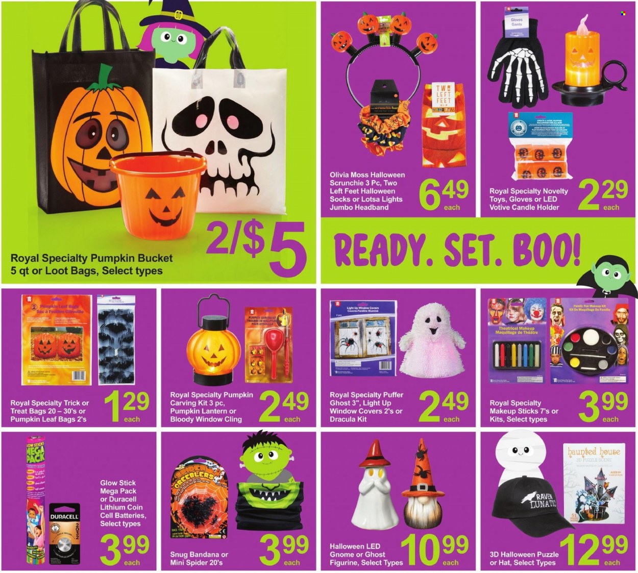 thumbnail - Pharmasave Flyer - October 15, 2021 - October 21, 2021 - Sales products - pumpkin, bag, makeup, candle holder, gloves, candle, Duracell, socks, hat, Snug, toys, Halloween, puzzle. Page 6.