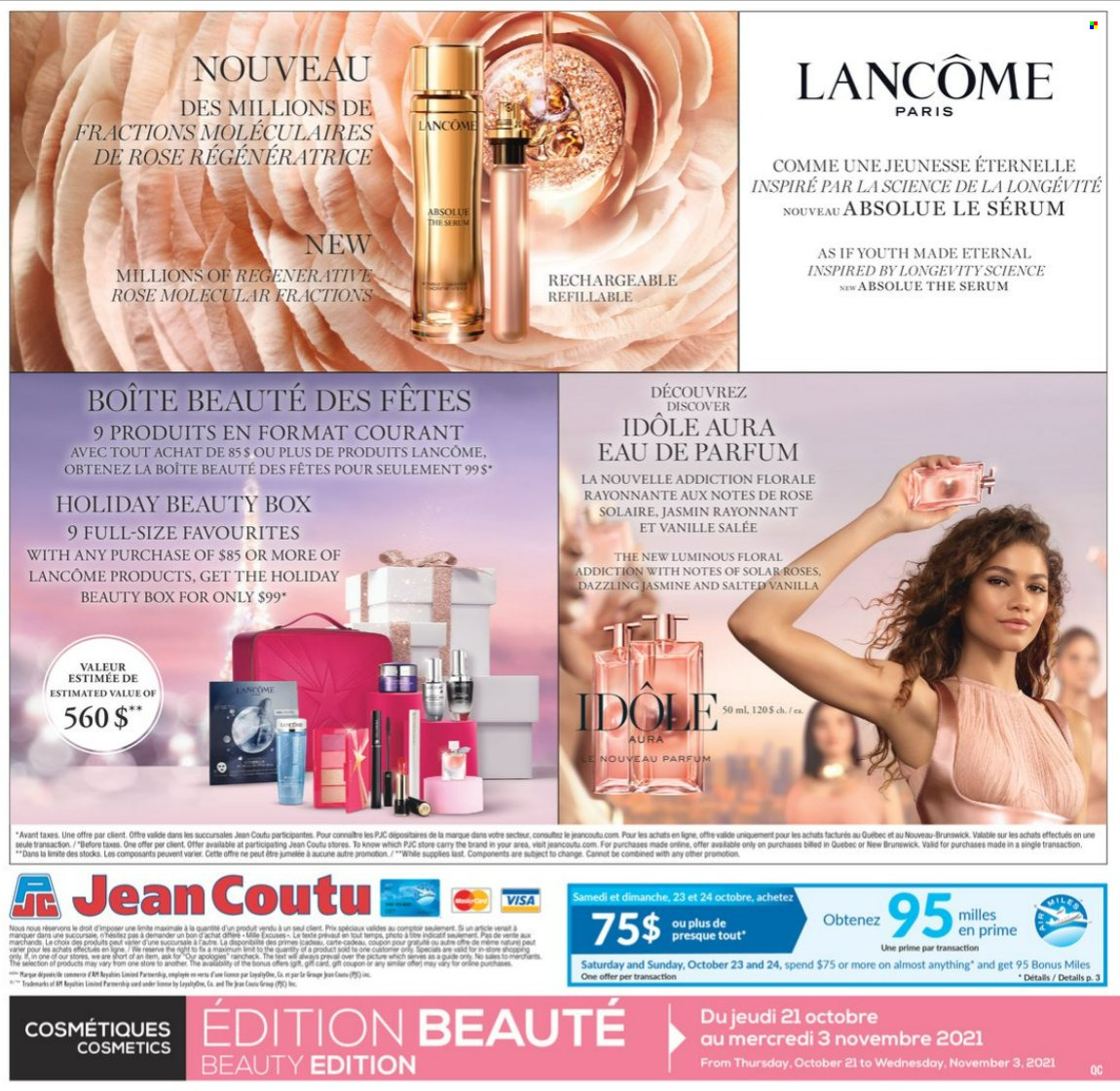 thumbnail - Jean Coutu Flyer - October 21, 2021 - November 03, 2021 - Sales products - Lancôme, serum, beauty box, eau de parfum. Page 4.